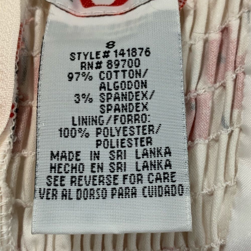 R & K Originals Summer Dress W/Poppy Print Size 8 - Picture 4 of 6